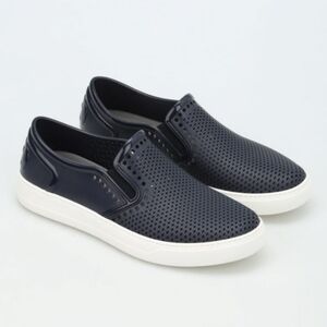 Salvatore Ferragamo 'Perforated Fury' Blue Rubber Boat Shoes Size US 9